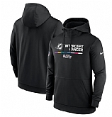 Men's Miami Dolphins 2022 Black Crucial Catch Therma Performance Pullover Hoodie,baseball caps,new era cap wholesale,wholesale hats